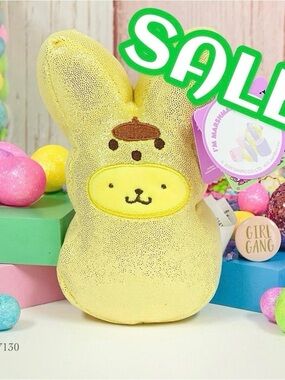 Easter Sanrio Pompompurin x Peeps Marshmallow Scented Bunny Plush NWT 6”